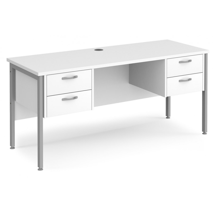 Maestro H Frame Shallow Desk with Twin Pedestal